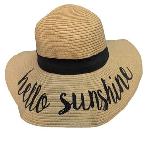 C. C EXCLUSIVES Woven 'hello sunshine' Sun Hat